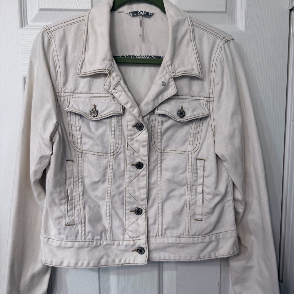 Free People White Denim Jacket